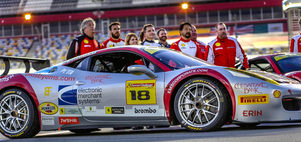 The ems+ Ferrari Challenge team finishes first at Daytona International Speedway