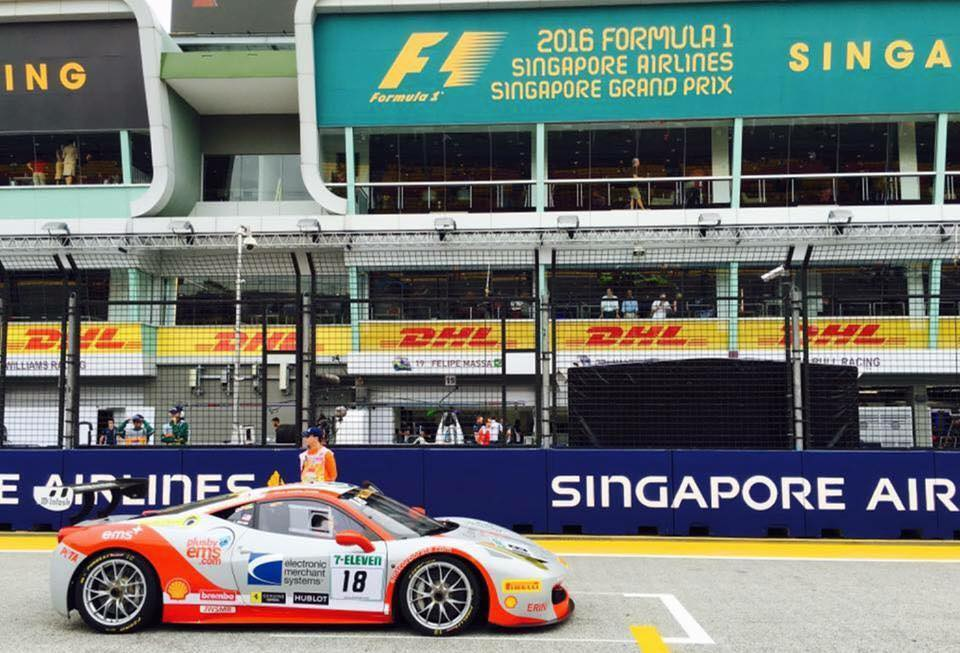 EMS Race Team prepares for the Ferrari Challenge in Singapore.