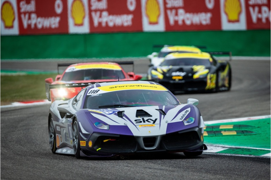 ERIN, the EMS Ferrarri, leads the pack at Monza
